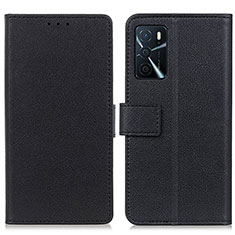 Coque Portefeuille Livre Cuir Etui Clapet M08L pour Oppo A16s Noir