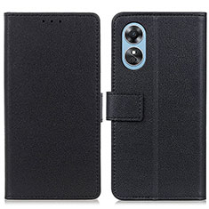 Coque Portefeuille Livre Cuir Etui Clapet M08L pour Oppo A17 Noir