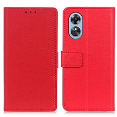 Coque Portefeuille Livre Cuir Etui Clapet M08L pour Oppo A17 Rouge