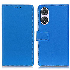 Coque Portefeuille Livre Cuir Etui Clapet M08L pour Oppo A18 Bleu