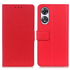 Coque Portefeuille Livre Cuir Etui Clapet M08L pour Oppo A18 Rouge