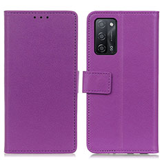 Coque Portefeuille Livre Cuir Etui Clapet M08L pour Oppo A53s 5G Violet