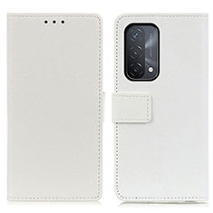 Coque Portefeuille Livre Cuir Etui Clapet M08L pour Oppo A54 5G Blanc