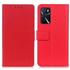 Coque Portefeuille Livre Cuir Etui Clapet M08L pour Oppo A54s Rouge