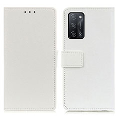 Coque Portefeuille Livre Cuir Etui Clapet M08L pour Oppo A55 5G Blanc