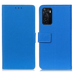 Coque Portefeuille Livre Cuir Etui Clapet M08L pour Oppo A55S 5G Bleu
