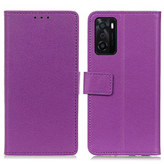 Coque Portefeuille Livre Cuir Etui Clapet M08L pour Oppo A55S 5G Violet
