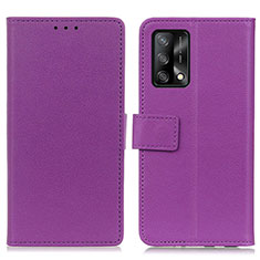Coque Portefeuille Livre Cuir Etui Clapet M08L pour Oppo A74 4G Violet