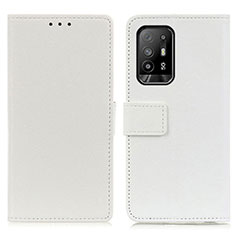 Coque Portefeuille Livre Cuir Etui Clapet M08L pour Oppo A94 5G Blanc