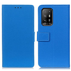 Coque Portefeuille Livre Cuir Etui Clapet M08L pour Oppo A95 5G Bleu