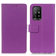 Coque Portefeuille Livre Cuir Etui Clapet M08L pour Oppo F19 Pro+ Plus 5G Violet