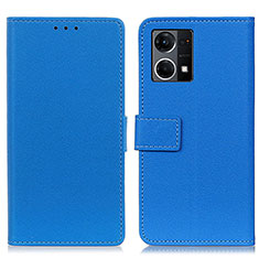 Coque Portefeuille Livre Cuir Etui Clapet M08L pour Oppo F21s Pro 4G Bleu