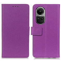 Coque Portefeuille Livre Cuir Etui Clapet M08L pour Oppo Reno10 5G Violet