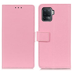 Coque Portefeuille Livre Cuir Etui Clapet M08L pour Oppo Reno5 F Rose