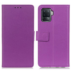 Coque Portefeuille Livre Cuir Etui Clapet M08L pour Oppo Reno5 F Violet