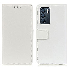 Coque Portefeuille Livre Cuir Etui Clapet M08L pour Oppo Reno6 5G Blanc