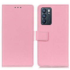 Coque Portefeuille Livre Cuir Etui Clapet M08L pour Oppo Reno6 5G Rose