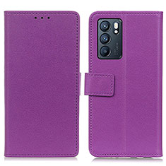 Coque Portefeuille Livre Cuir Etui Clapet M08L pour Oppo Reno6 5G Violet