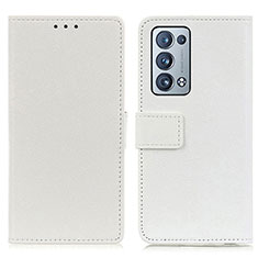 Coque Portefeuille Livre Cuir Etui Clapet M08L pour Oppo Reno6 Pro 5G Blanc