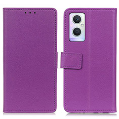 Coque Portefeuille Livre Cuir Etui Clapet M08L pour Oppo Reno7 Lite 5G Violet