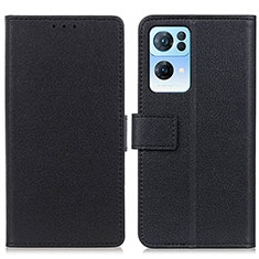 Coque Portefeuille Livre Cuir Etui Clapet M08L pour Oppo Reno7 Pro 5G Noir