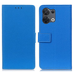 Coque Portefeuille Livre Cuir Etui Clapet M08L pour Oppo Reno9 Pro 5G Bleu