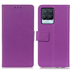 Coque Portefeuille Livre Cuir Etui Clapet M08L pour Realme 8 Pro Violet