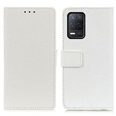 Coque Portefeuille Livre Cuir Etui Clapet M08L pour Realme 9 5G India Blanc