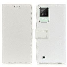 Coque Portefeuille Livre Cuir Etui Clapet M08L pour Realme C20 Blanc