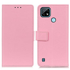 Coque Portefeuille Livre Cuir Etui Clapet M08L pour Realme C21 Rose