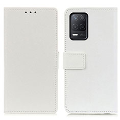 Coque Portefeuille Livre Cuir Etui Clapet M08L pour Realme Narzo 30 5G Blanc