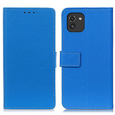 Coque Portefeuille Livre Cuir Etui Clapet M08L pour Samsung Galaxy A03 Bleu