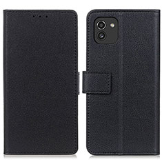 Coque Portefeuille Livre Cuir Etui Clapet M08L pour Samsung Galaxy A03 Noir