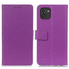 Coque Portefeuille Livre Cuir Etui Clapet M08L pour Samsung Galaxy A03 Violet