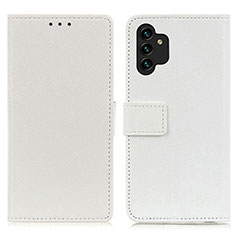 Coque Portefeuille Livre Cuir Etui Clapet M08L pour Samsung Galaxy A13 4G Blanc