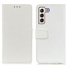 Coque Portefeuille Livre Cuir Etui Clapet M08L pour Samsung Galaxy S21 FE 5G Blanc