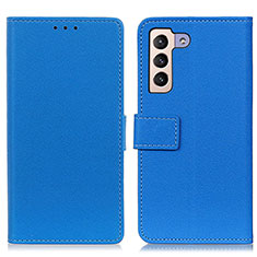 Coque Portefeuille Livre Cuir Etui Clapet M08L pour Samsung Galaxy S21 FE 5G Bleu
