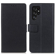 Coque Portefeuille Livre Cuir Etui Clapet M08L pour Samsung Galaxy S22 Ultra 5G Noir