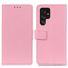 Coque Portefeuille Livre Cuir Etui Clapet M08L pour Samsung Galaxy S22 Ultra 5G Rose