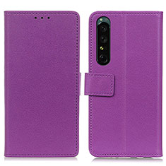 Coque Portefeuille Livre Cuir Etui Clapet M08L pour Sony Xperia 1 IV Violet