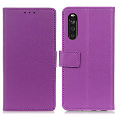 Coque Portefeuille Livre Cuir Etui Clapet M08L pour Sony Xperia 10 III Lite Violet