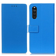 Coque Portefeuille Livre Cuir Etui Clapet M08L pour Sony Xperia 10 III SO-52B Bleu