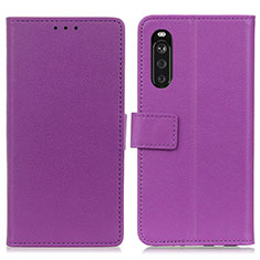 Coque Portefeuille Livre Cuir Etui Clapet M08L pour Sony Xperia 10 III SOG04 Violet