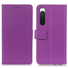 Coque Portefeuille Livre Cuir Etui Clapet M08L pour Sony Xperia 10 IV SO-52C Violet