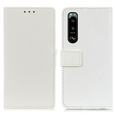 Coque Portefeuille Livre Cuir Etui Clapet M08L pour Sony Xperia 5 III Blanc