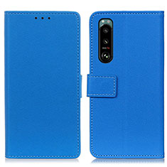 Coque Portefeuille Livre Cuir Etui Clapet M08L pour Sony Xperia 5 III SO-53B Bleu