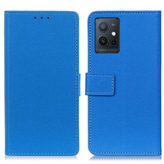 Coque Portefeuille Livre Cuir Etui Clapet M08L pour Vivo T1 5G India Bleu