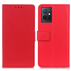 Coque Portefeuille Livre Cuir Etui Clapet M08L pour Vivo T1 5G India Rouge