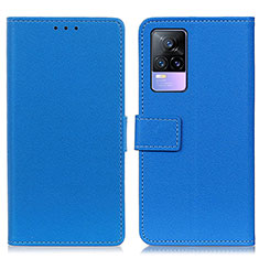 Coque Portefeuille Livre Cuir Etui Clapet M08L pour Vivo V21e 4G Bleu