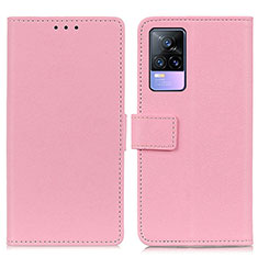 Coque Portefeuille Livre Cuir Etui Clapet M08L pour Vivo V21e 4G Rose